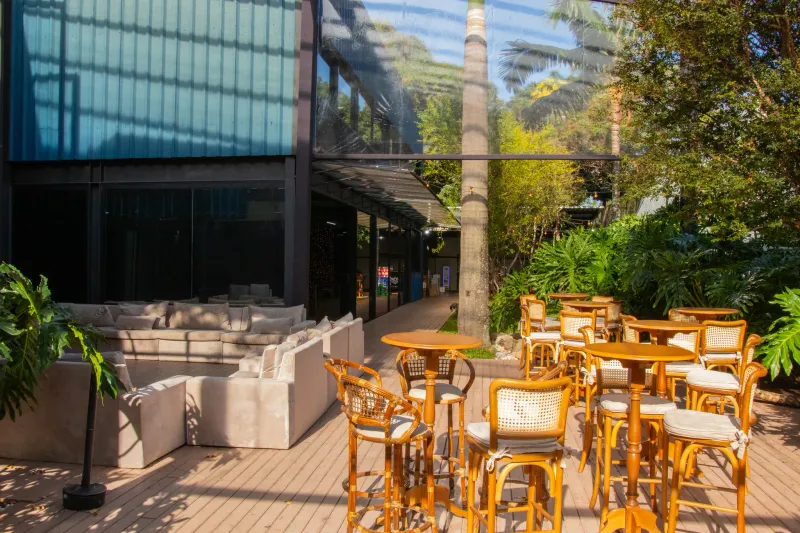 Detalhe de produção de evento corporativo
